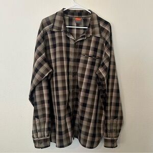 Merrell Brown Opti-Wick Plaid
Long Sleeve Button Up Shirt Size XXL UPF 30+